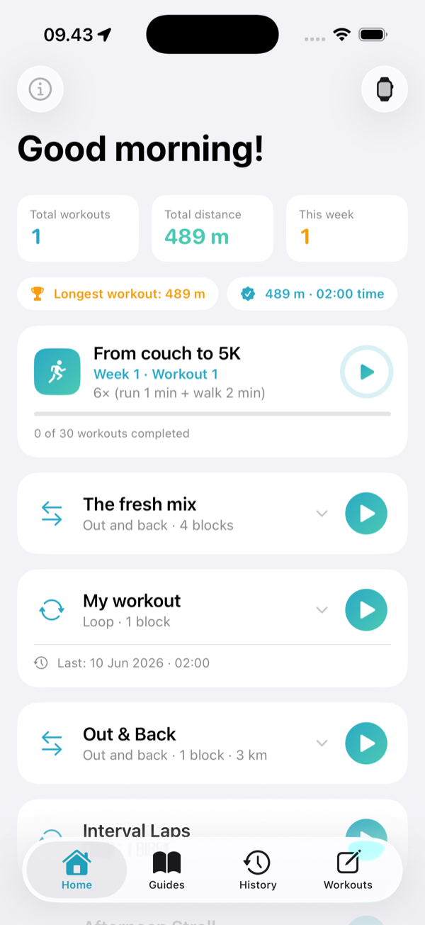 Your workouts, ready to go